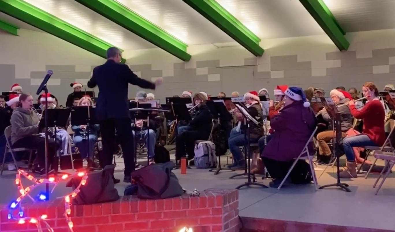 Bel Air Community Band playing at the annual tree lighting ceremony.